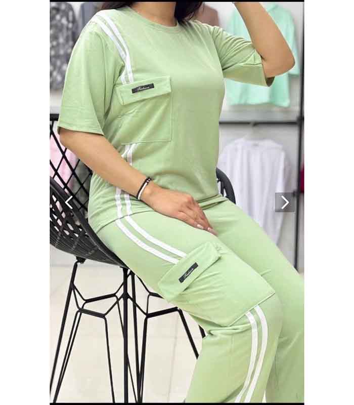 ست تيشرت شلوار بگ جيب دار