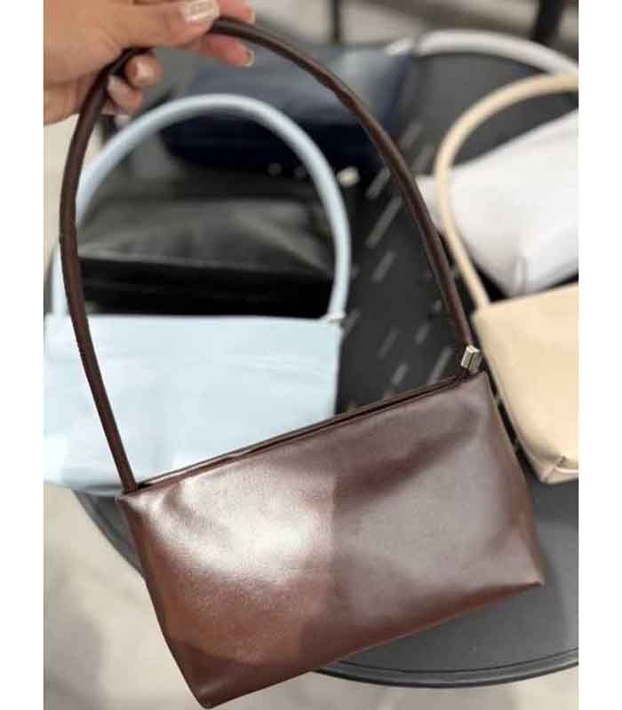 کیف جادار چرم قهوه ای